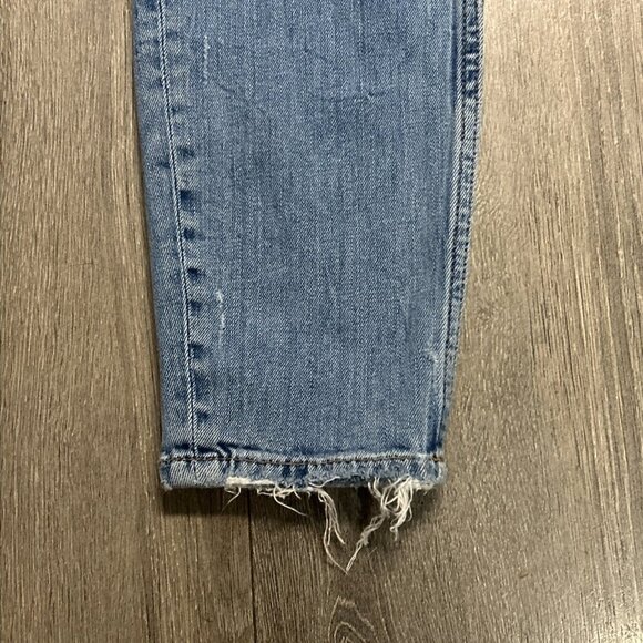 ZARA Women's Slim Boyfriend crop Jeans with Embroidery(Blue, US 4, EUR 36) - Picture 7 of 11